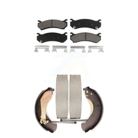Front Rear Ceramic Brake Pads And Drum Shoe Kit For Chevrolet Silverado 1500 GMC