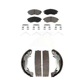 Front Rear Ceramic Brake Pads And Drum Shoes Kit For Hyundai Elantra Tiburon