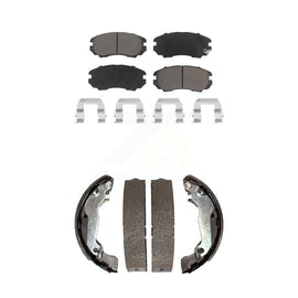 Front Rear Ceramic Brake Pads And Drum Shoes Kit For Hyundai Elantra