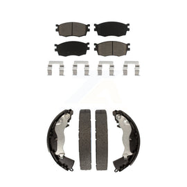 Front Rear Ceramic Brake Pads And Drum Shoes Kit For Hyundai Accent Kia Rio Rio5