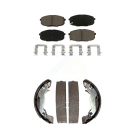 Front Rear Ceramic Brake Pads And Drum Shoe Kit For 2009 Hyundai Elantra Touring