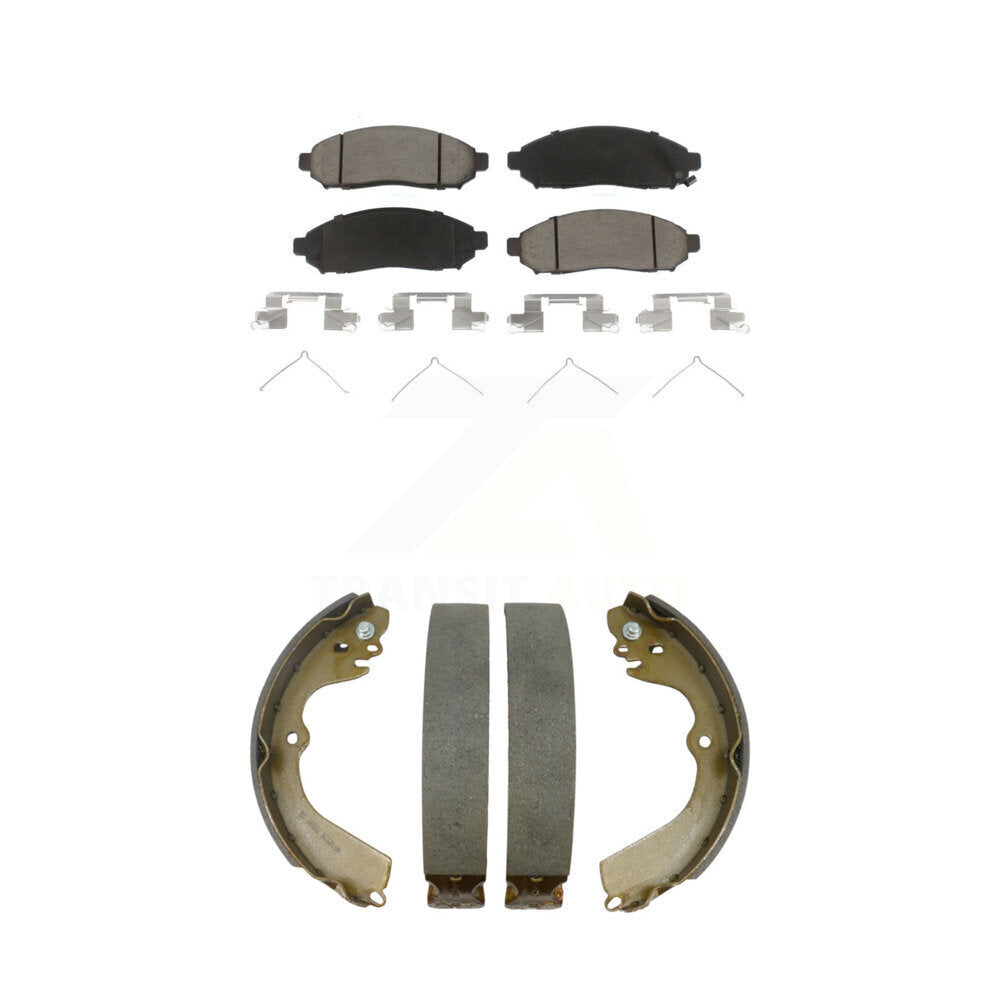 Front Rear Ceramic Brake Pads And Drum Shoes Kit For Nissan NV200 Chevrolet City