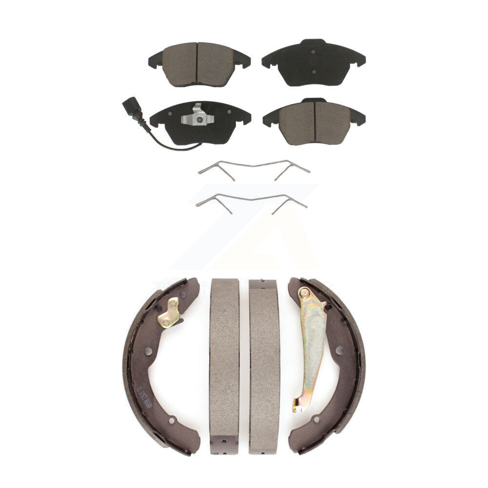Front Rear Ceramic Brake Pads And Drum Shoes Kit For Volkswagen Jetta Beetle