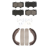 Front Rear Ceramic Brake Pads And Drum Shoes Kit For Toyota Tundra