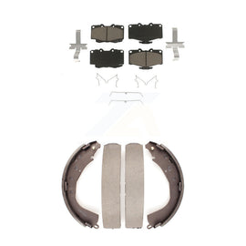 Front Rear Ceramic Brake Pads And Drum Shoes Kit For Toyota Tacoma 4Runner