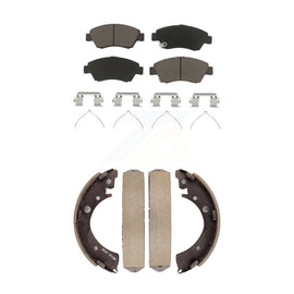 Front Rear Ceramic Brake Pads And Drum Shoes Kit For Honda Civic Fit