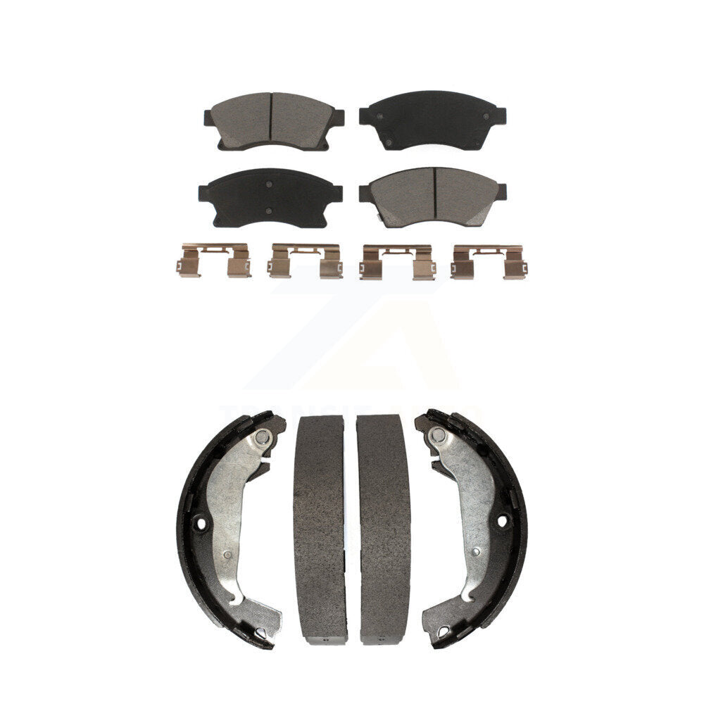 Front Rear Ceramic Brake Pads And Drum Shoes Kit For Chevrolet Cruze Limited
