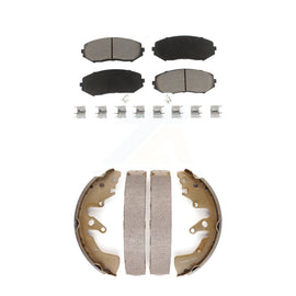 Front Rear Ceramic Brake Pads & Drum Shoes Kit For 2006-2008 Suzuki Grand Vitara