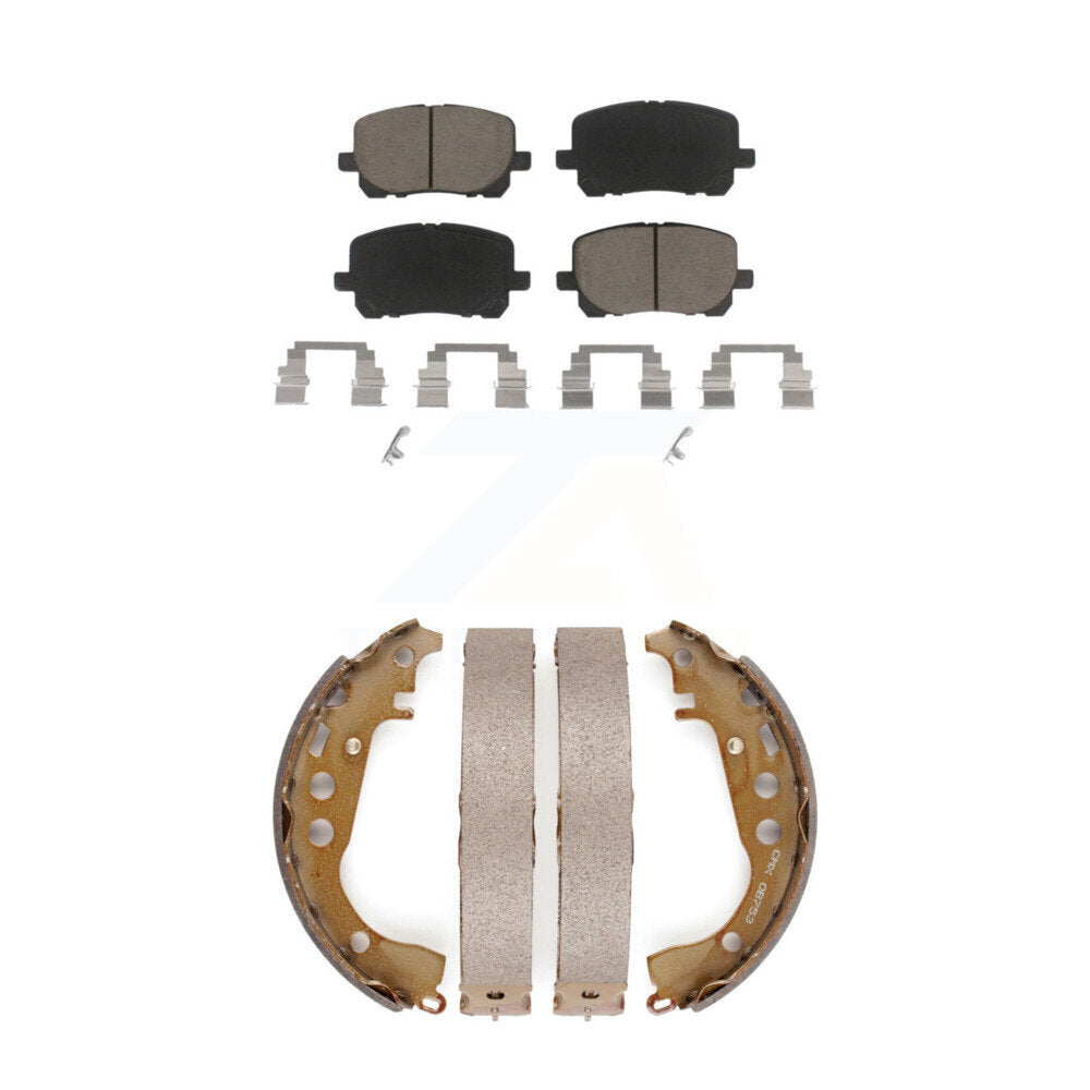Front Rear Ceramic Brake Pads And Drum Shoes Kit For Toyota Corolla