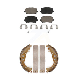 Front Rear Ceramic Brake Pads And Drum Shoes Kit For Toyota Corolla