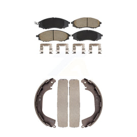 Front Rear Ceramic Brake Pads And Drum Shoes Kit For Nissan Xterra Frontier