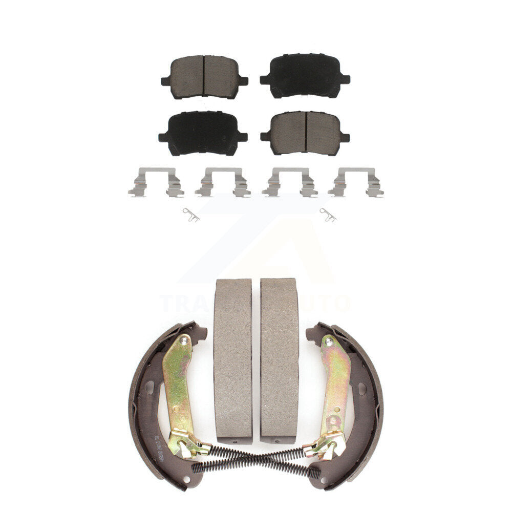 Front Rear Ceramic Brake Pads And Drum Shoes Kit For Chevrolet Malibu Pontiac G6