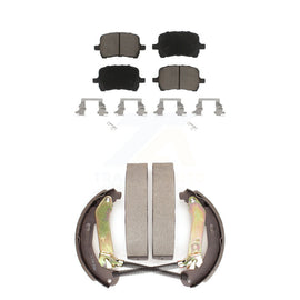 Front Rear Ceramic Brake Pads And Drum Shoes Kit For Chevrolet Malibu Pontiac G6