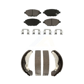 Front Rear Ceramic Brake Pads And Drum Shoes Kit For 2016-2021 Chevrolet Spark