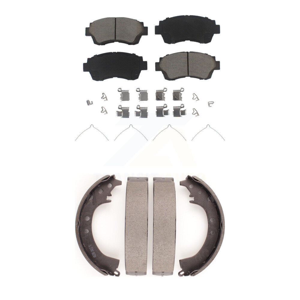 Front Rear Ceramic Brake Pads And Drum Shoes Kit For Toyota Camry