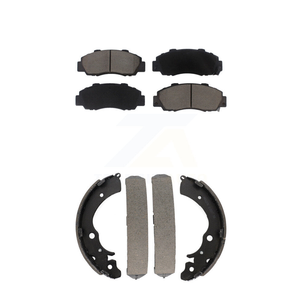 Front Rear Ceramic Brake Pads And Drum Shoes Kit For Honda Accord CR-V