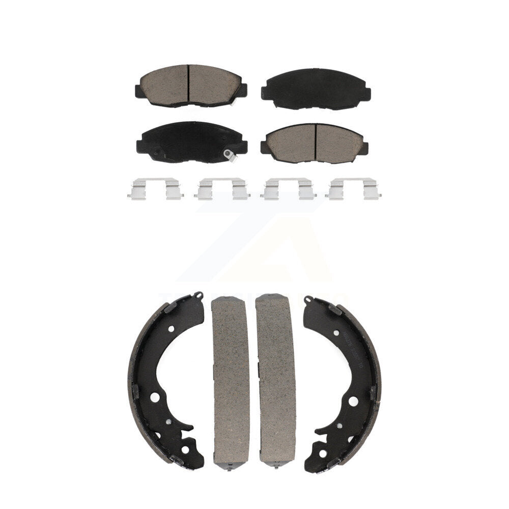 Front Rear Ceramic Brake Pads And Drum Shoes Kit For Honda Accord