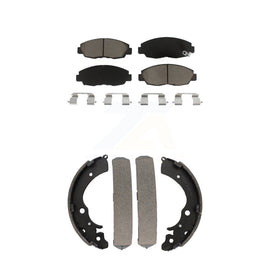 Front Rear Ceramic Brake Pads And Drum Shoe Kit For Honda Accord Sedan with 2.3L