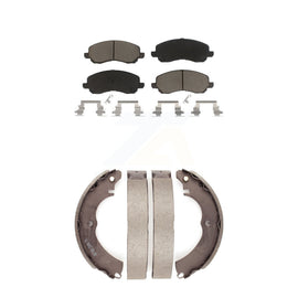 Front Rear Ceramic Brake Pads And Drum Shoes Kit For Mitsubishi Lancer