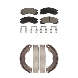 Front Rear Ceramic Brake Pads And Drum Shoes Kit For Mitsubishi Lancer