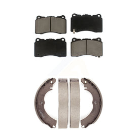 Front Rear Ceramic Brake Pads And Drum Shoes Kit For Mitsubishi Lancer