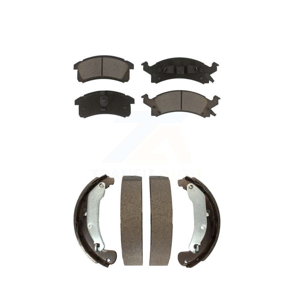Front Rear Ceramic Brake Pads And Drum Shoes Kit For Chevrolet Cavalier Pontiac
