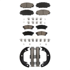 Front Rear Ceramic Brake Pads And Parking Shoes Kit For 2016-2019 Toyota Mirai