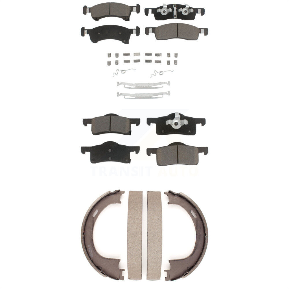 Front Rear Ceramic Brake Pads Parking Shoe Kit For Ford Expedition From 03 19 02