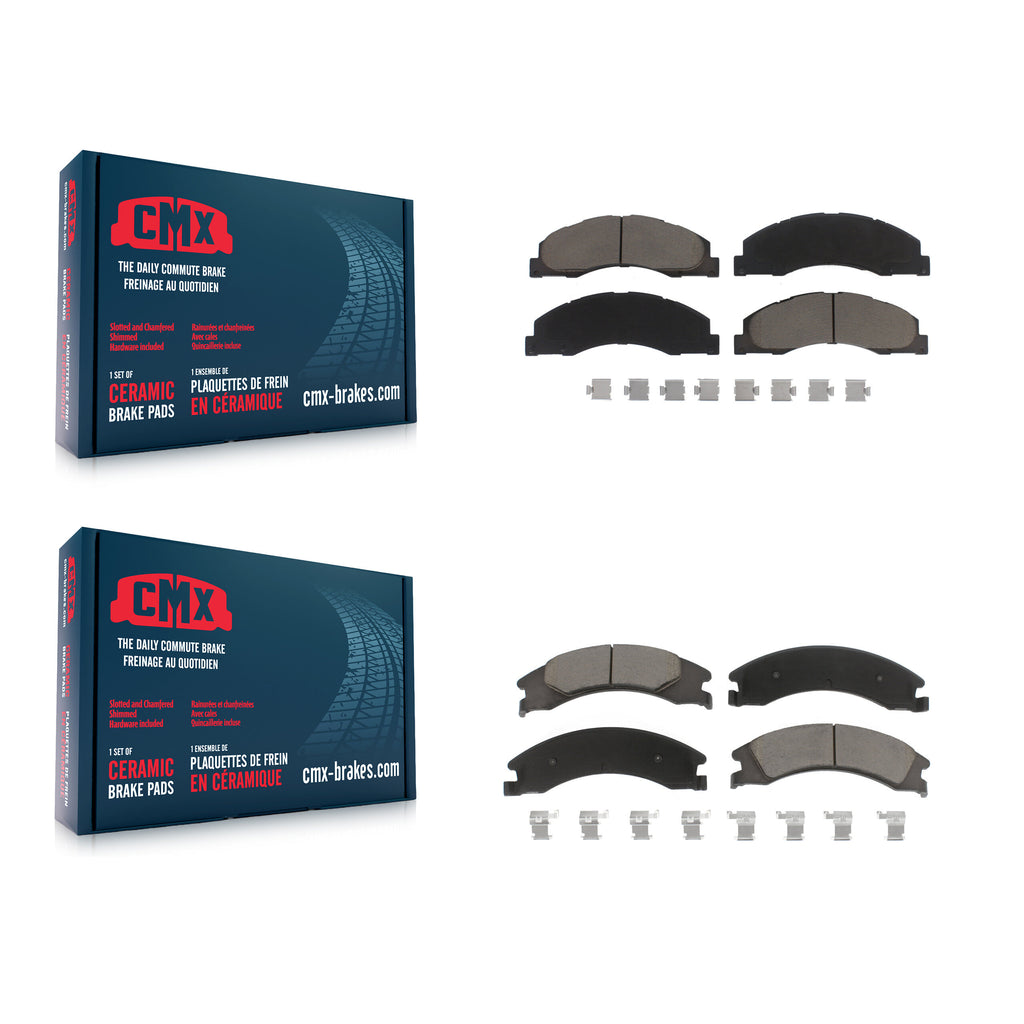 Front Rear Ceramic Brake Pads Kit For Ford E-350 Super Duty E-250 E-150 E-450