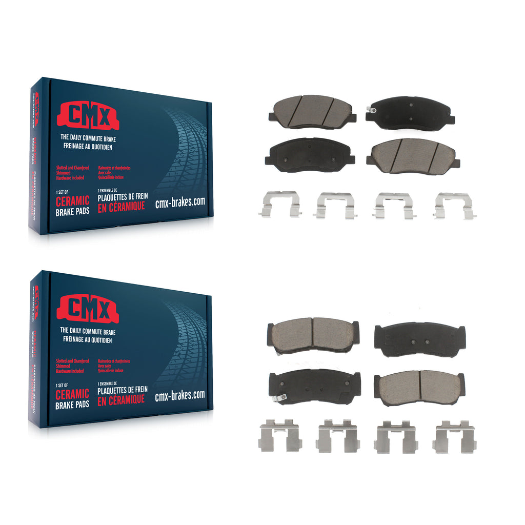Front Rear Ceramic Brake Pads Kit For 2007-2009 Hyundai Santa Fe