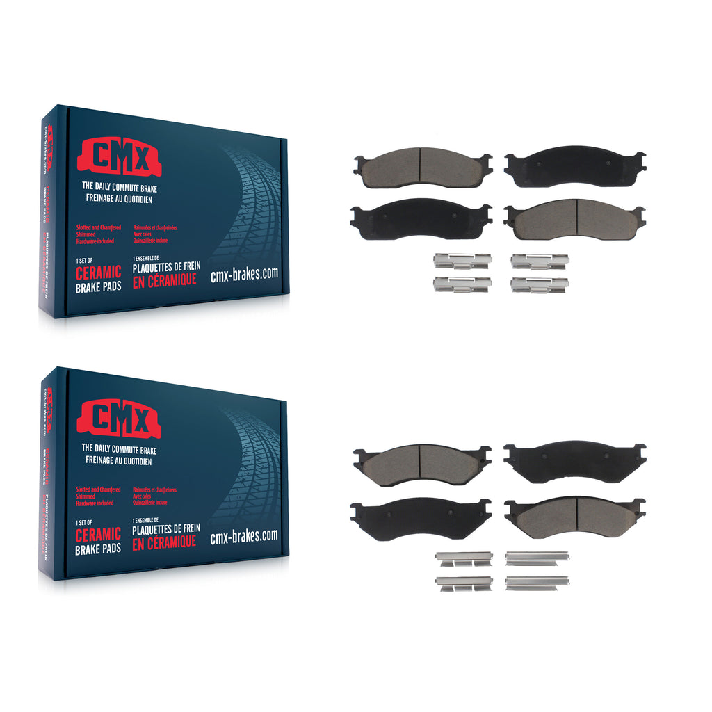 Front Rear Ceramic Brake Pads Kit For Dodge Ram 2500 1500 3500