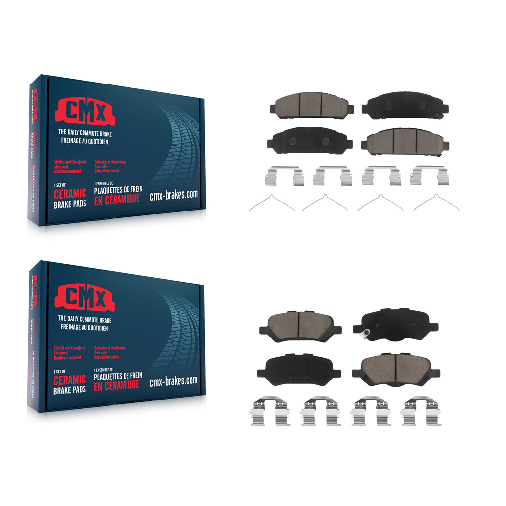Front Rear Ceramic Brake Pads Kit For 2009-2016 Toyota Venza