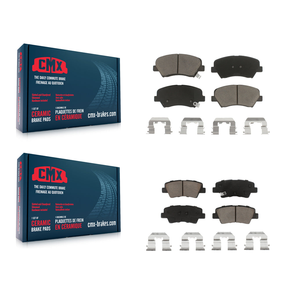 Front Rear Ceramic Brake Pads Kit For Hyundai Elantra Kia Accent Forte Rio GT