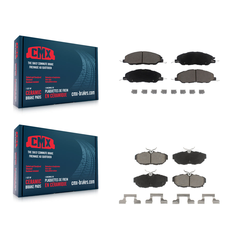 Front Rear Ceramic Brake Pads Kit For Ford Mustang