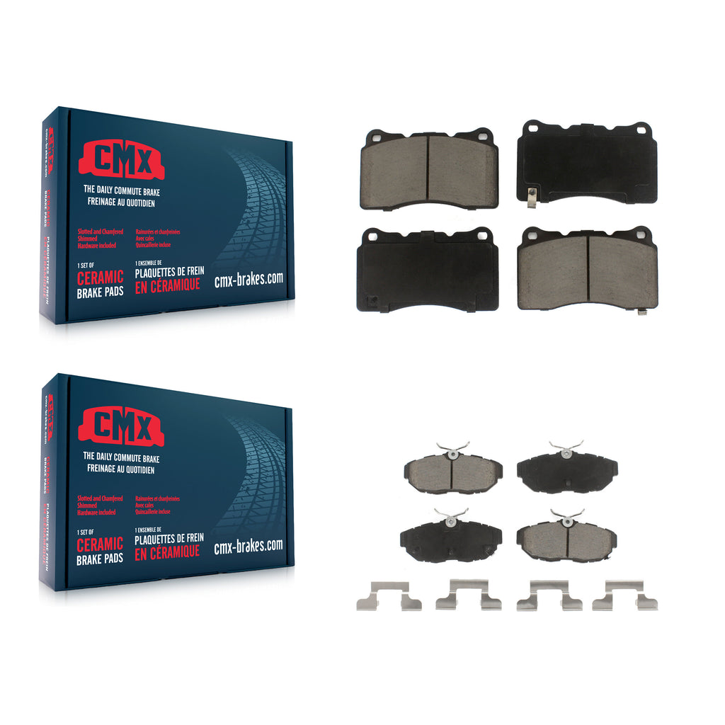 Front Rear Ceramic Brake Pads Kit For Ford Mustang