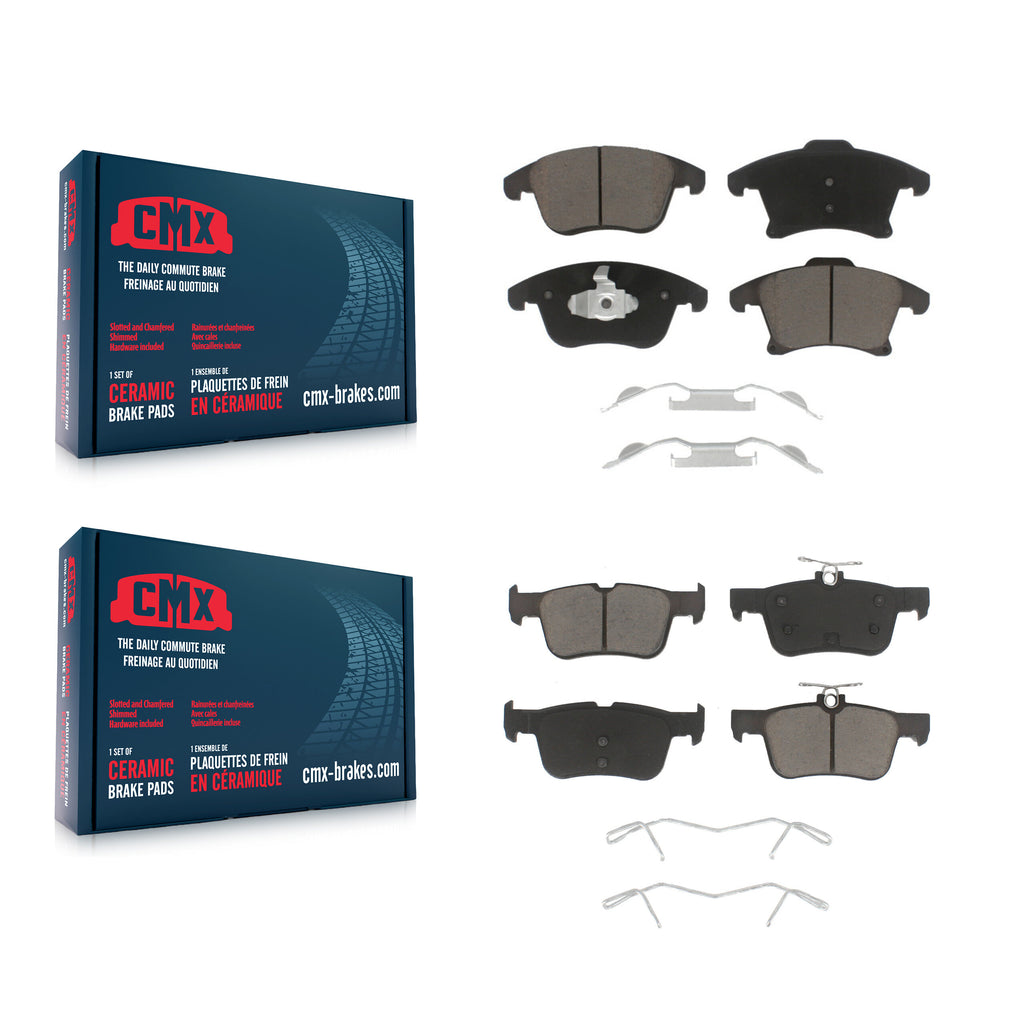 Front Rear Ceramic Brake Pads Kit For Ford Fusion Lincoln MKZ Police Responder