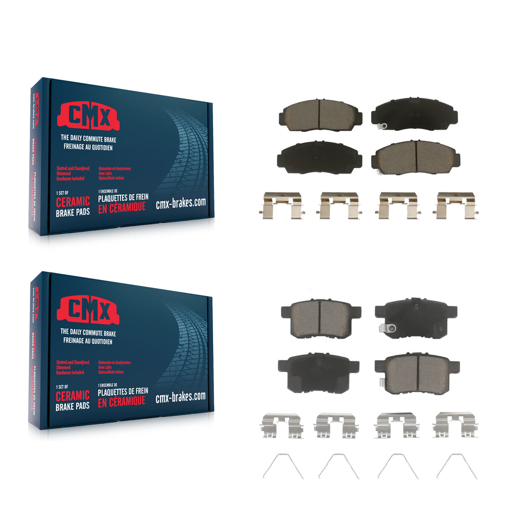 Front Rear Ceramic Brake Pads Kit For Honda Accord Acura TSX