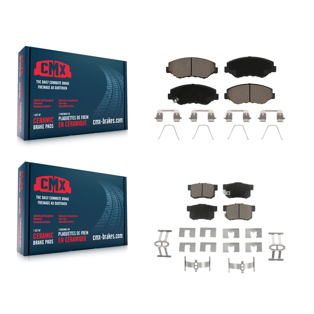 Front Rear Ceramic Brake Pads Kit For Honda Accord Civic CR-V Element Acura ILX