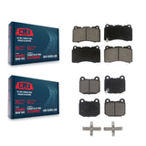 Front Rear Ceramic Brake Pad Kit For Subaru Impreza Mitsubishi Lancer WRX STI 86