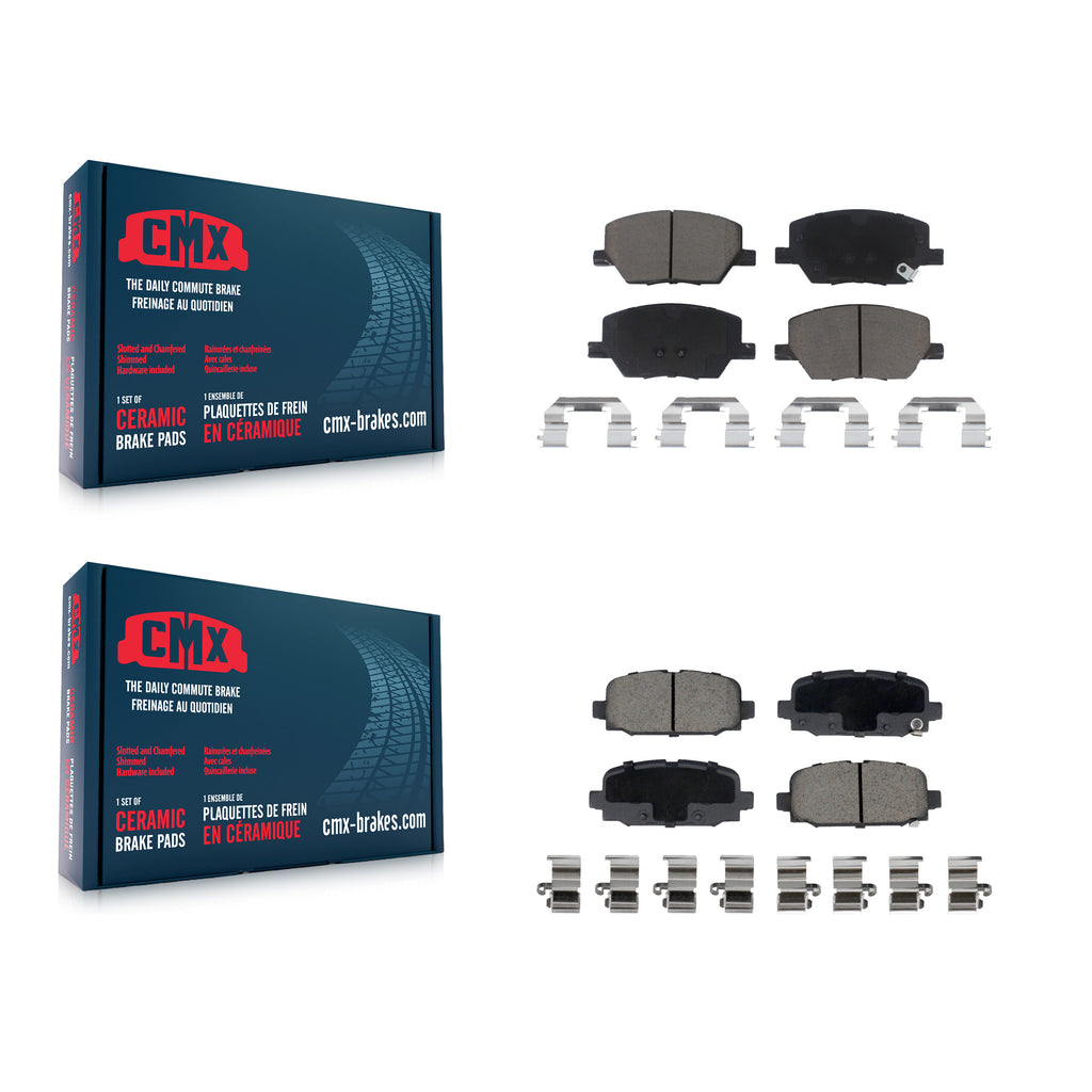 Front Rear Ceramic Brake Pads Kit For 2018-2022 Jeep Compass