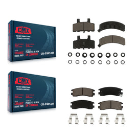 Front Rear Ceramic Brake Pads Kit For 1999 Cadillac DeVille Drum rear brakes