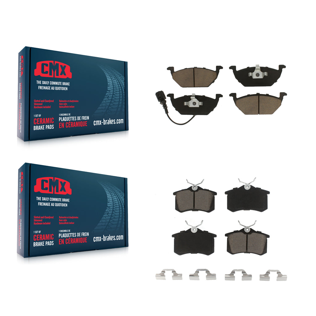 Front Rear Ceramic Brake Pads Kit For Volkswagen Jetta Beetle Golf City