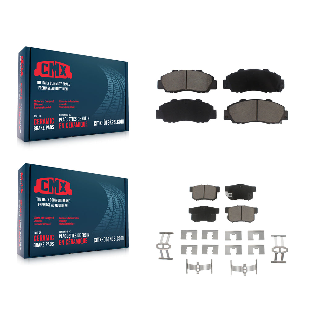 Front Rear Ceramic Brake Pads Kit For Honda Accord Acura Integra Prelude Odyssey