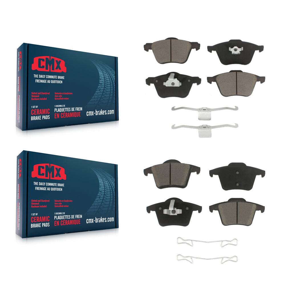 Front Rear Ceramic Brake Pads Kit For 03-14 Volvo XC90 With 316mm Diameter Rotor