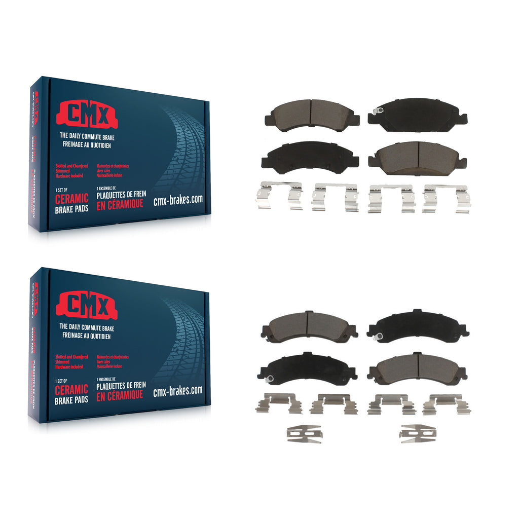 Front Rear Ceramic Brake Pads Kit For Chevrolet Silverado 1500 GMC Sierra