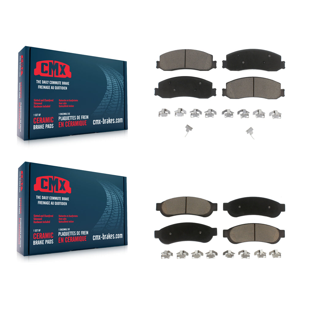 Front Rear Ceramic Brake Pads Kit For Ford F-250 Super Duty F-350