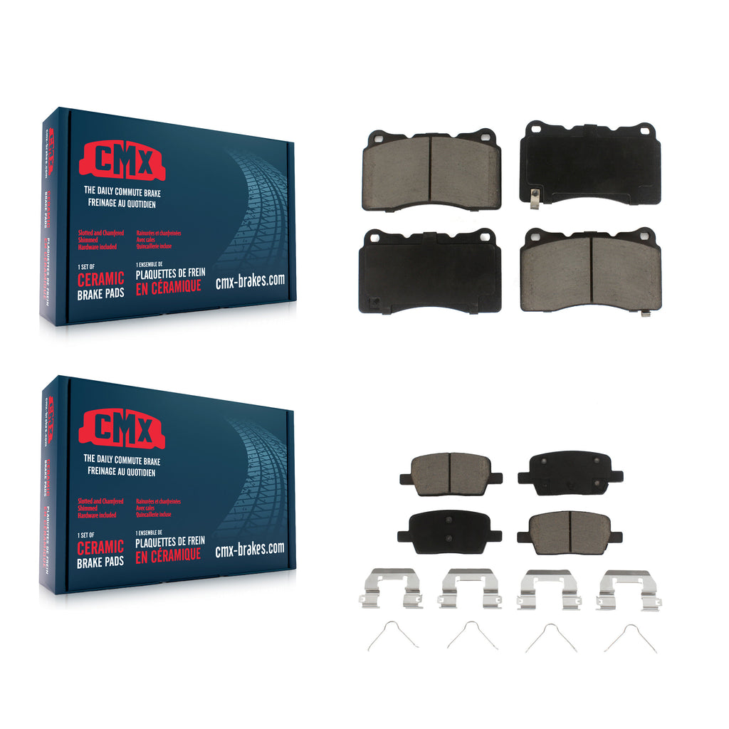 Front Rear Ceramic Brake Pads Kit For Chevrolet Camaro Cadillac CT6