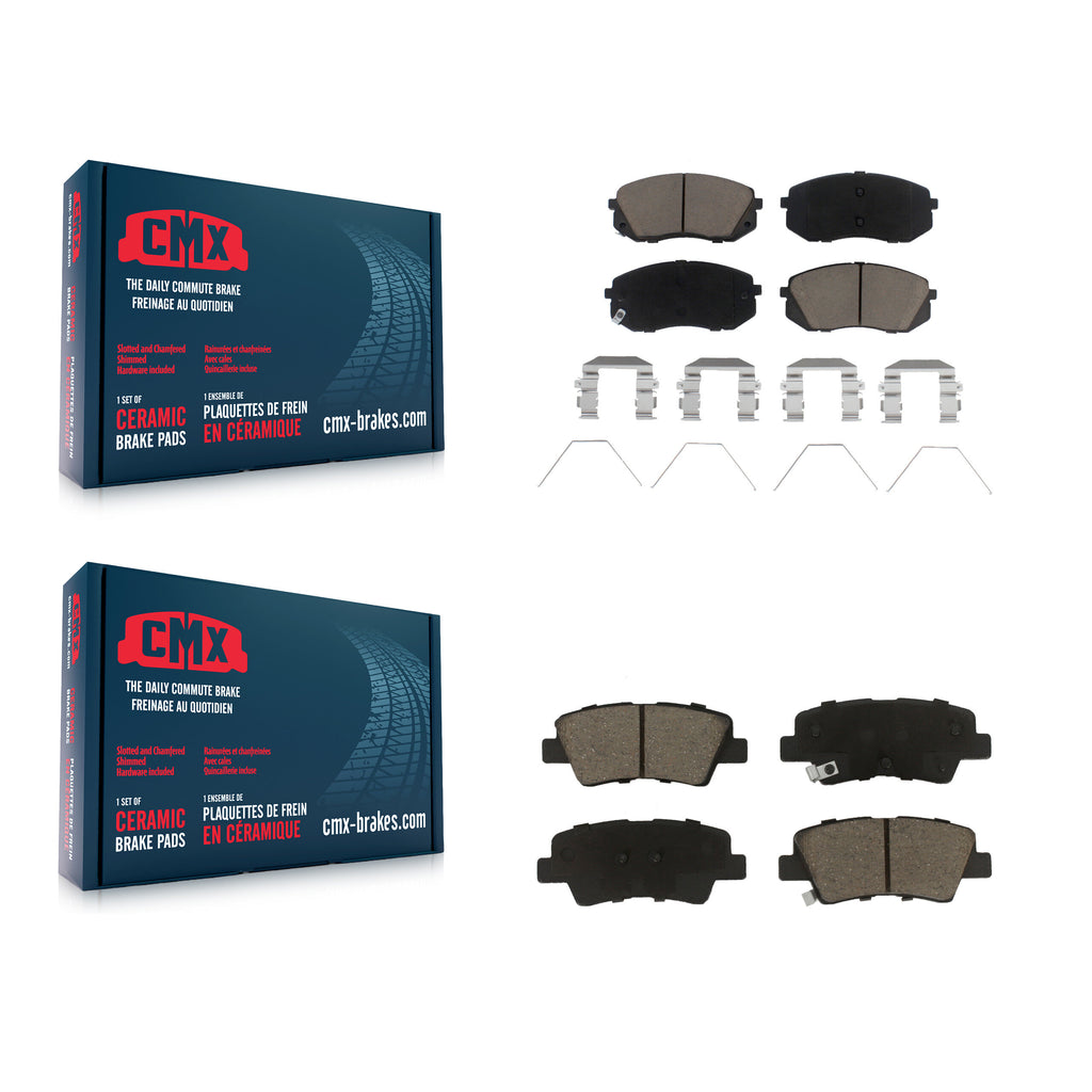 Front Rear Ceramic Brake Pad Kit For Kia Optima Soul Hyundai Elantra GT Veloster
