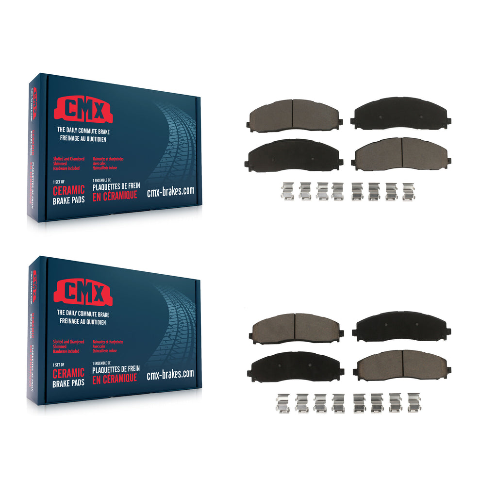 Front Rear Ceramic Brake Pads Kit For Ford F-250 Super Duty F-350 F-450
