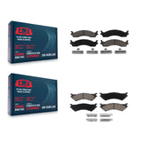 Front Rear Ceramic Brake Pads Kit For Ford E-350 Super Duty E-250 Econoline Club